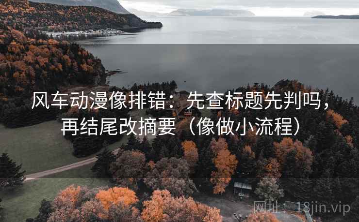 风车动漫像排错：先查标题先判吗，再结尾改摘要（像做小流程）