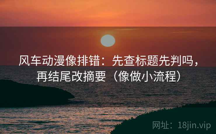 风车动漫像排错：先查标题先判吗，再结尾改摘要（像做小流程）